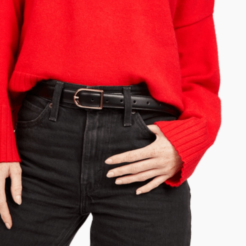 KATE SPADE 25MM Stitched Feather Edge Belt L/XL